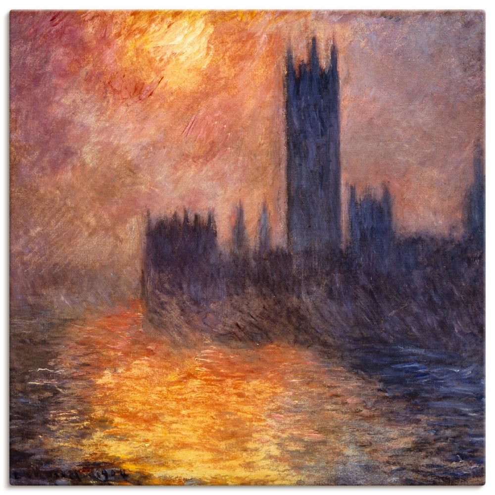 Claude Monet Parlament W Londynie Claude Monet: Das Parlament in London bei Sonnenuntergang. 1904. viele