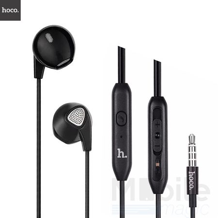 Hoco Basic In Ear Kopfhörer Headset 3.5mm mit Mikrofon und Fernbedienung SCHWARZ – Bild 1