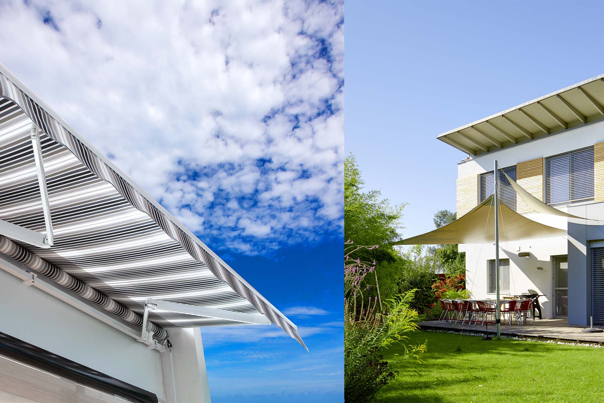 Terrasse anlegen - Sonnenschutz und Sichtschutz