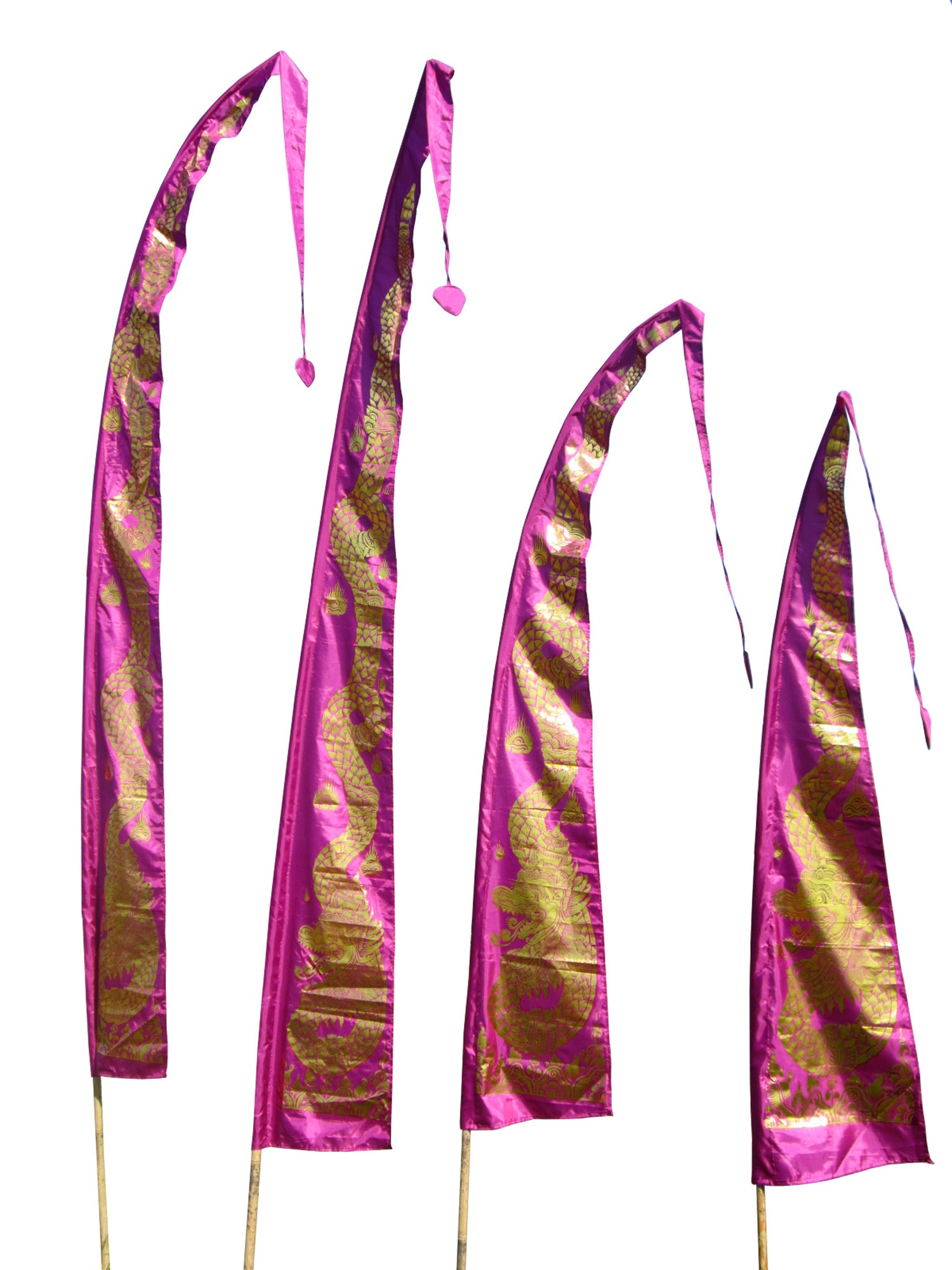 Drachenfahnen-Stoff GOLD DRAGON mit herzförmiger Spitze, Drachenfahne Asiafahne