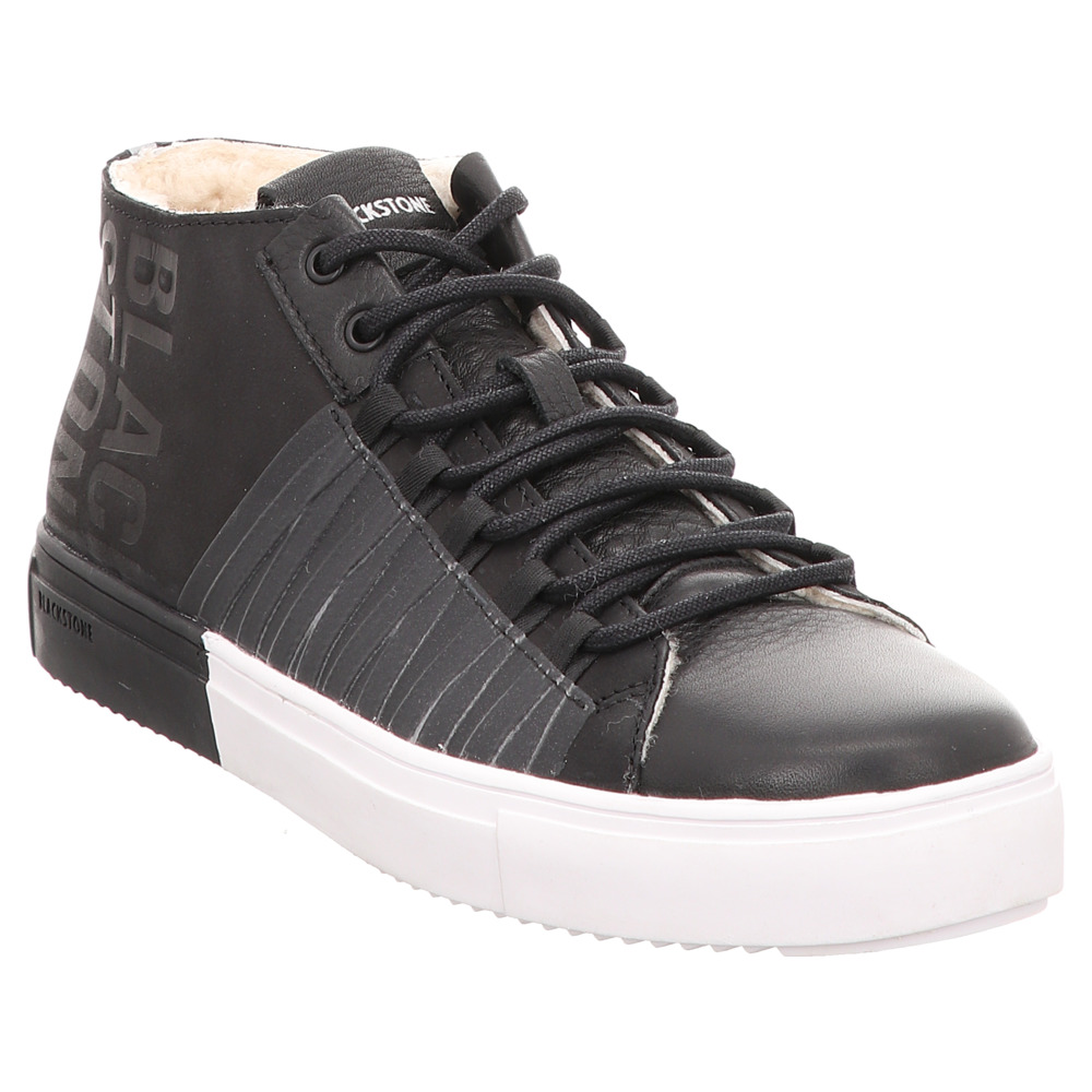 Blackstone | High Top Sneaker | Lammfell schwarz | black blackstone slipper online kaufen, Blackstone hightop sneaker