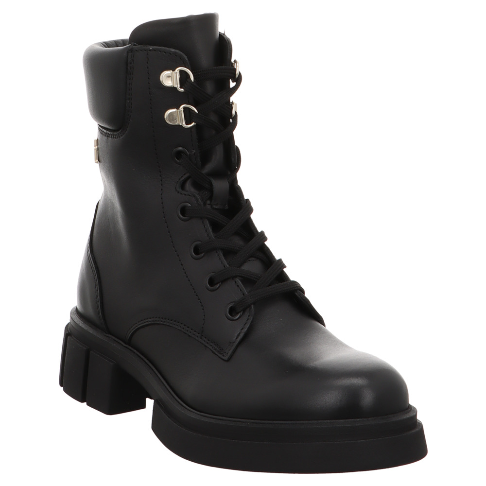 Black biker boots lace up online