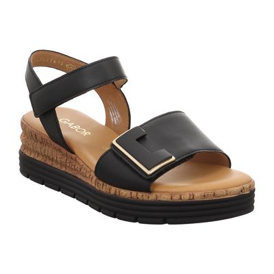 Gabor Comfort - 82.700.57 - Sandalette - schwarz schwarz | uni | gold