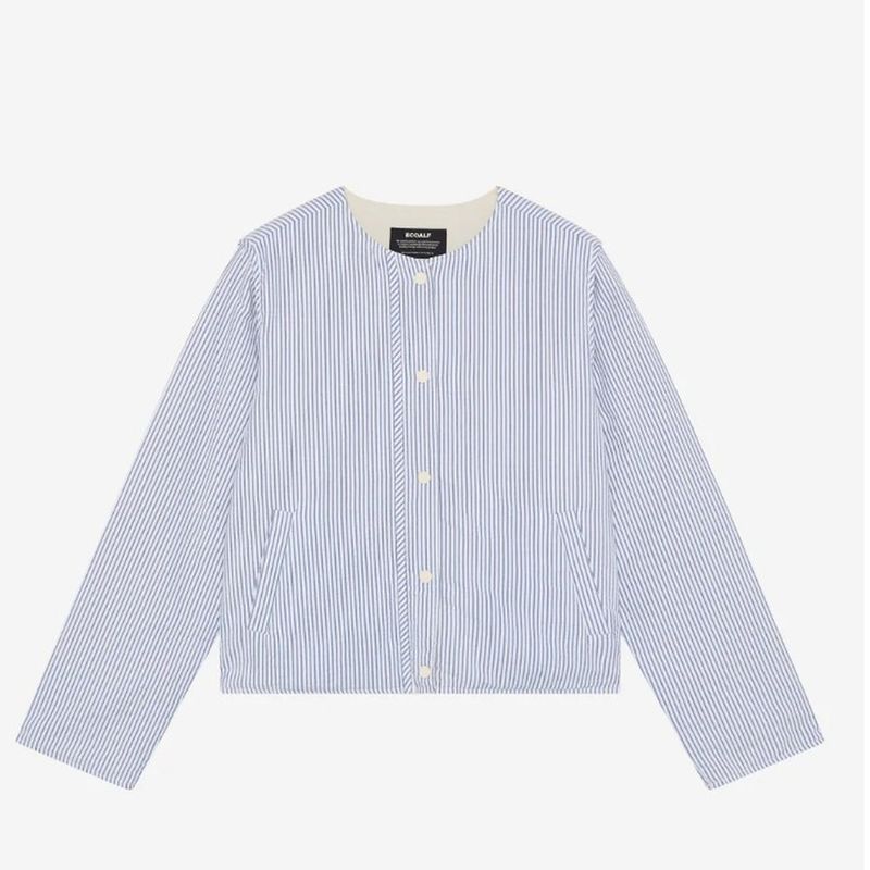 Ecoalf - Gabi Jacket Women - MCWGAJKGABI00146S26-ecru/blue - Jacke in  stripes | ecru | blue stripes