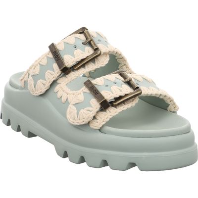 Mou Eva One-Piece Two-Buckle Slides - MU.SW661001N-TEA - Tee tea | grau | blau