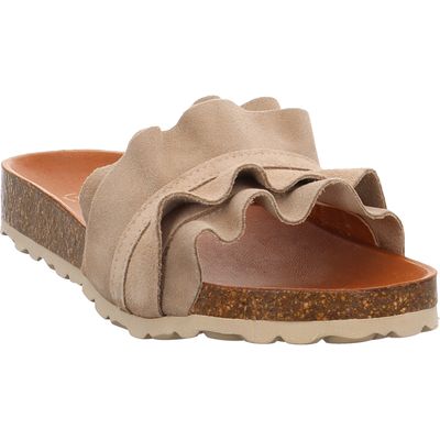 Verbenas Rocio Serraje Volante Piedra Pantolette - Stein piedra | natur