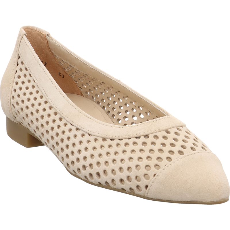 Paul Green Ballerina 1215-039 aus Samtleder in beige
