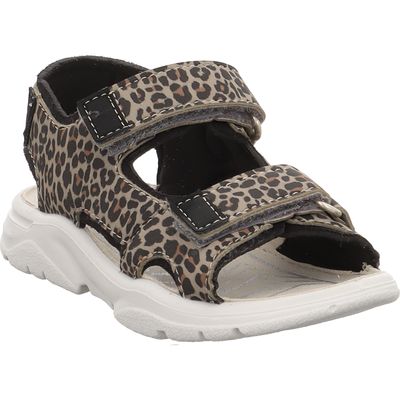 Ricosta - Pepino - Caro - 50 6701200/650 - tundra | schwarz - Sandale - Leo tundra | schwarz | leoprint