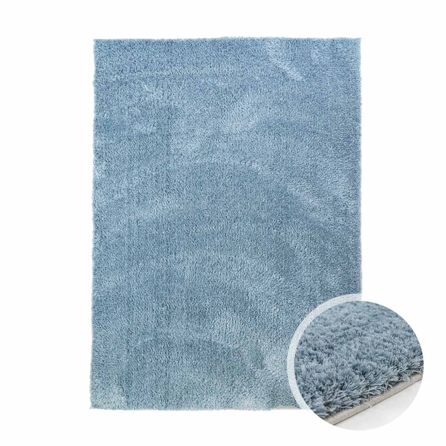 Teppich Wohnzimmer Modern Hochflor Shaggy Micro-Polyester Uni Einfarbig