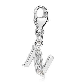 Armband Damen Anhänger Buchstabe N Basic in 925 Sterling Silber