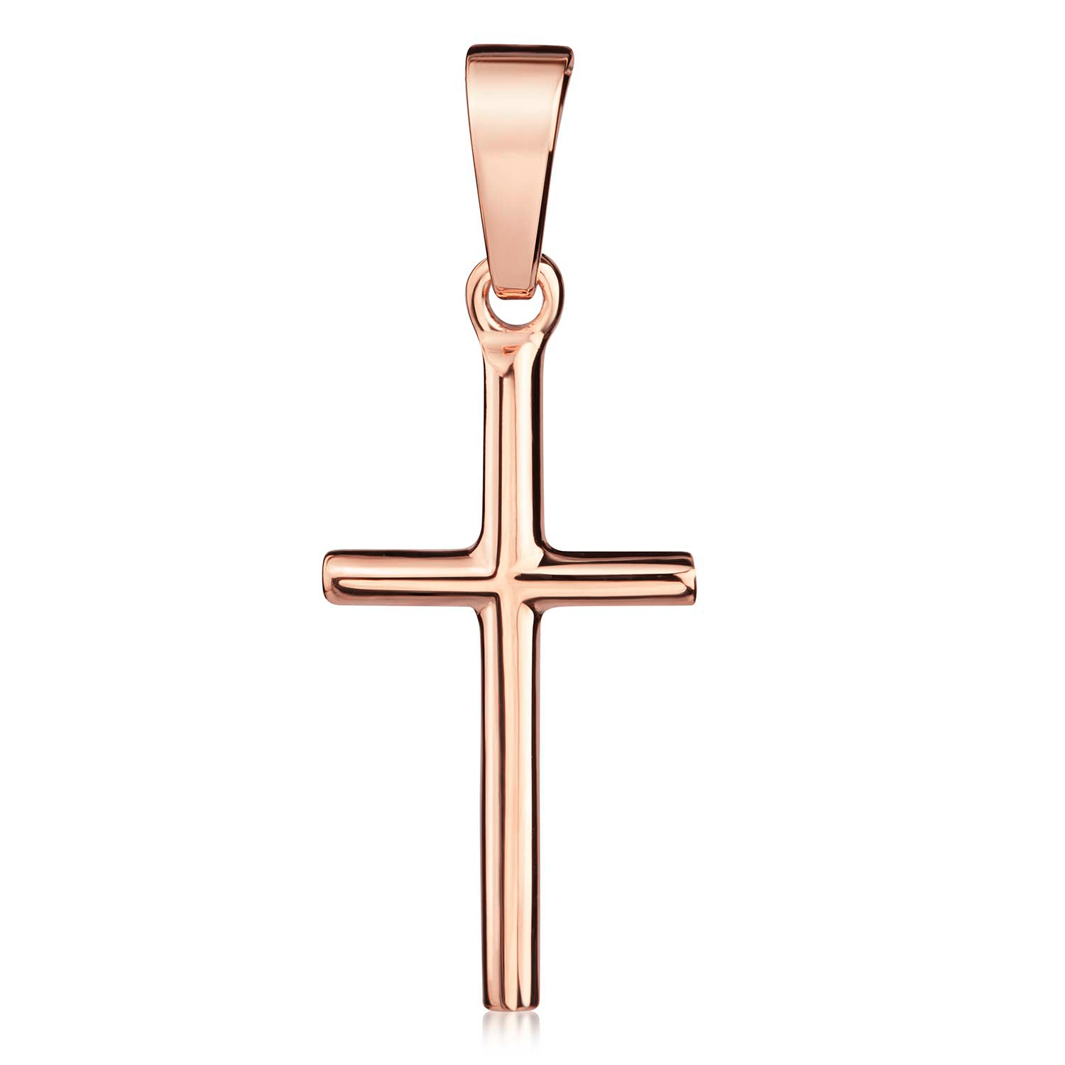 Kreuz Anhänger Roségold für Damen Silber 925 rosé vergoldet