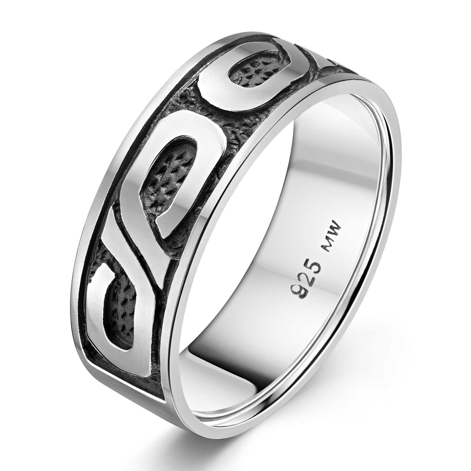 Unisex Ring unendlich 925 Silber antik rhodiniert