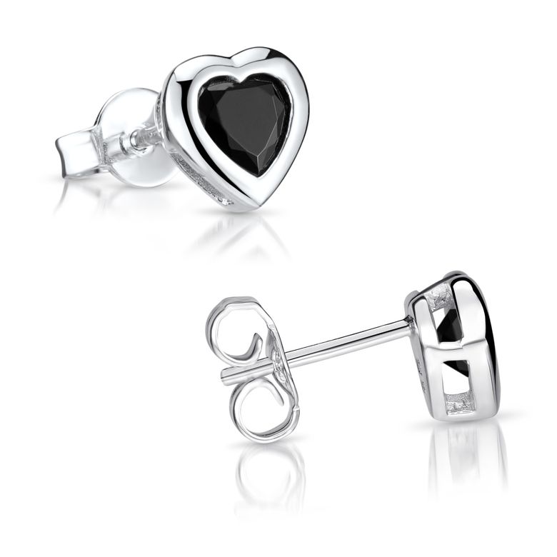 Ohrstecker HERZ Rot echt Sterling Silber 925 Zirkonia Ohrringe Damen