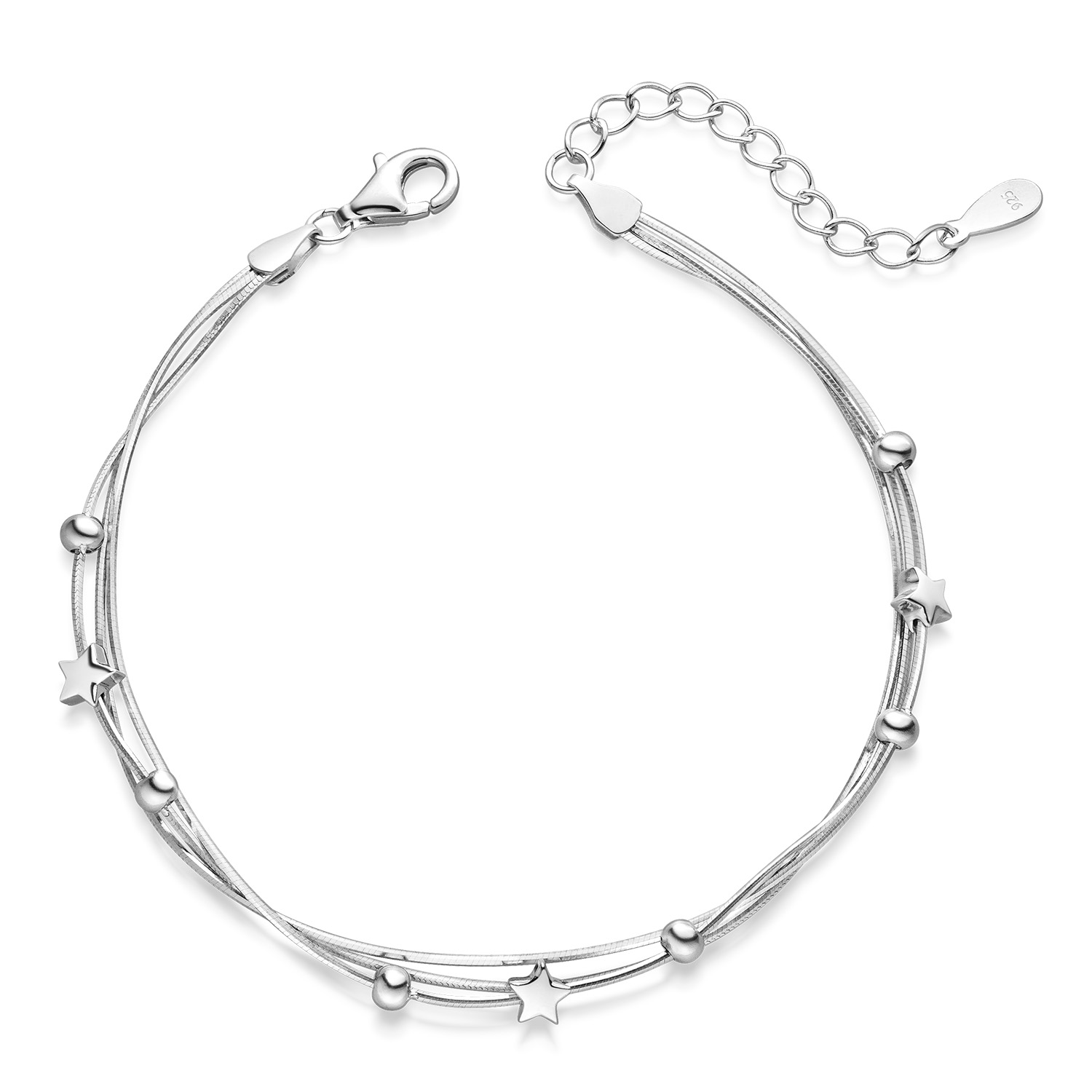 S925 Silber Armband Damen - Rote Schnur Mit Japanischen Lichtperlen