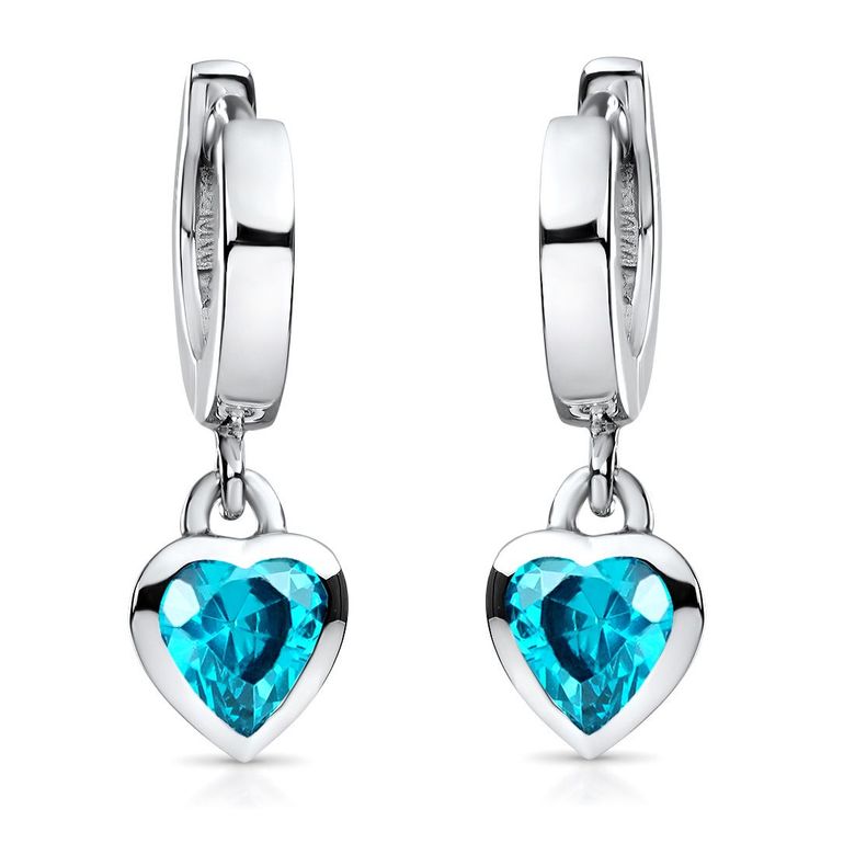 DAYLINLOVE Türkis Kreuz Creolen - 925 Sterling Silber Ohrringe Für Empfindliche Ohren