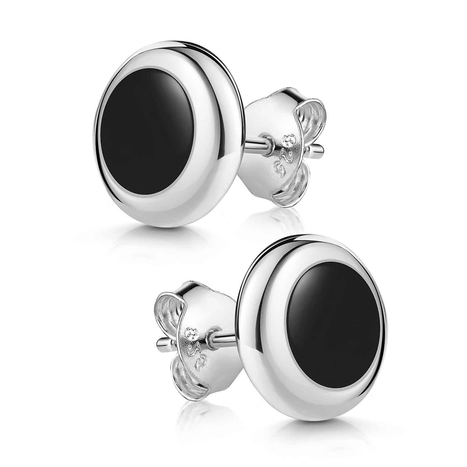 JANDY SHINE Ohrringe - Weiß Perlmutt & Schwarz Onyx 925 Silber