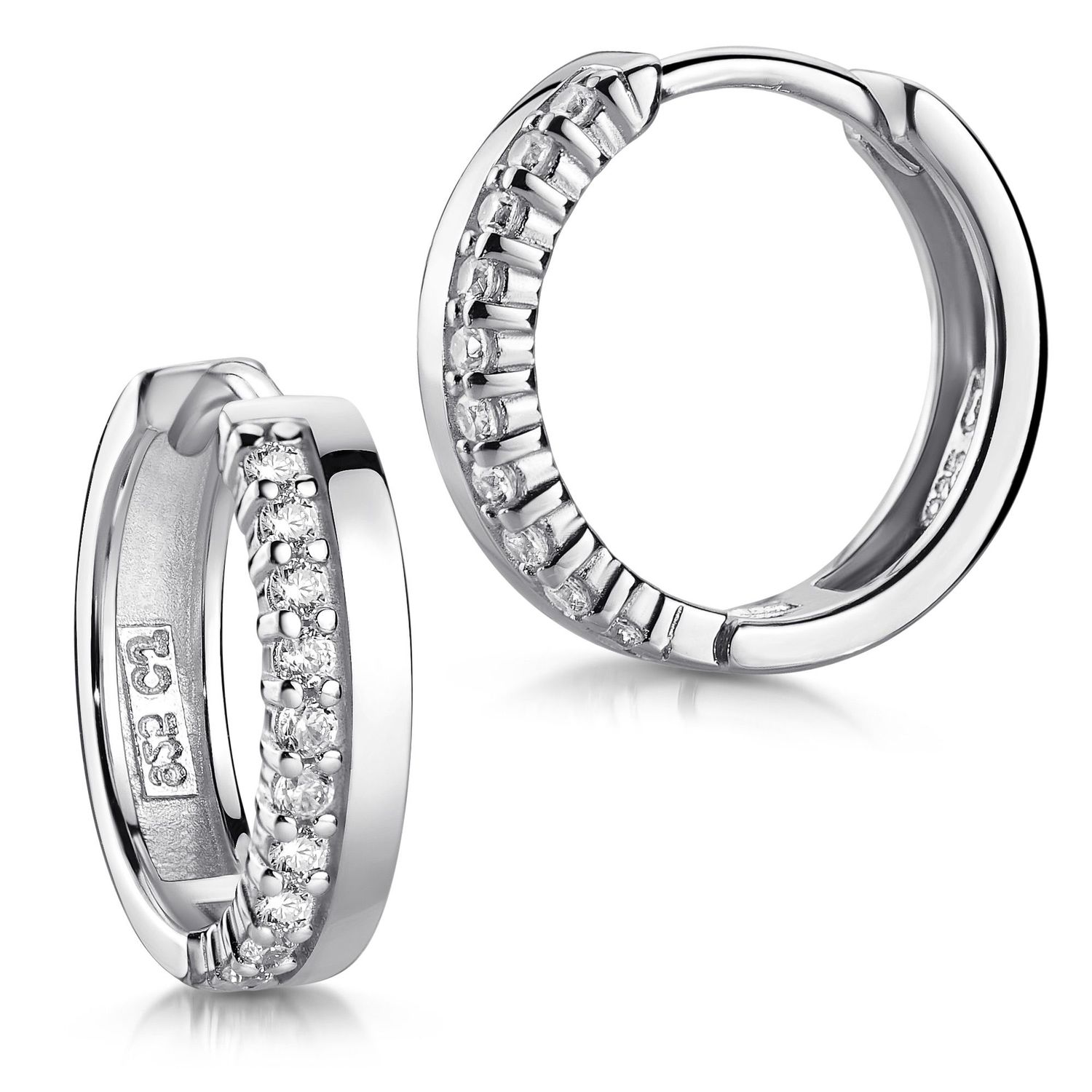 Viventy Damen-Creolen 925 Sterling Silber Mit 12 Zirkonia In Weiss 763234 B00f85obkw - Foto 3