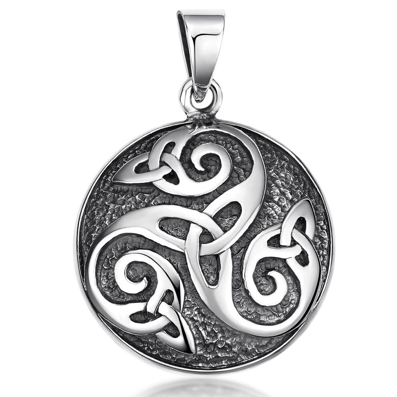 Schild Anhänger Triskele keltisch rund 925 Silber antik Materia
