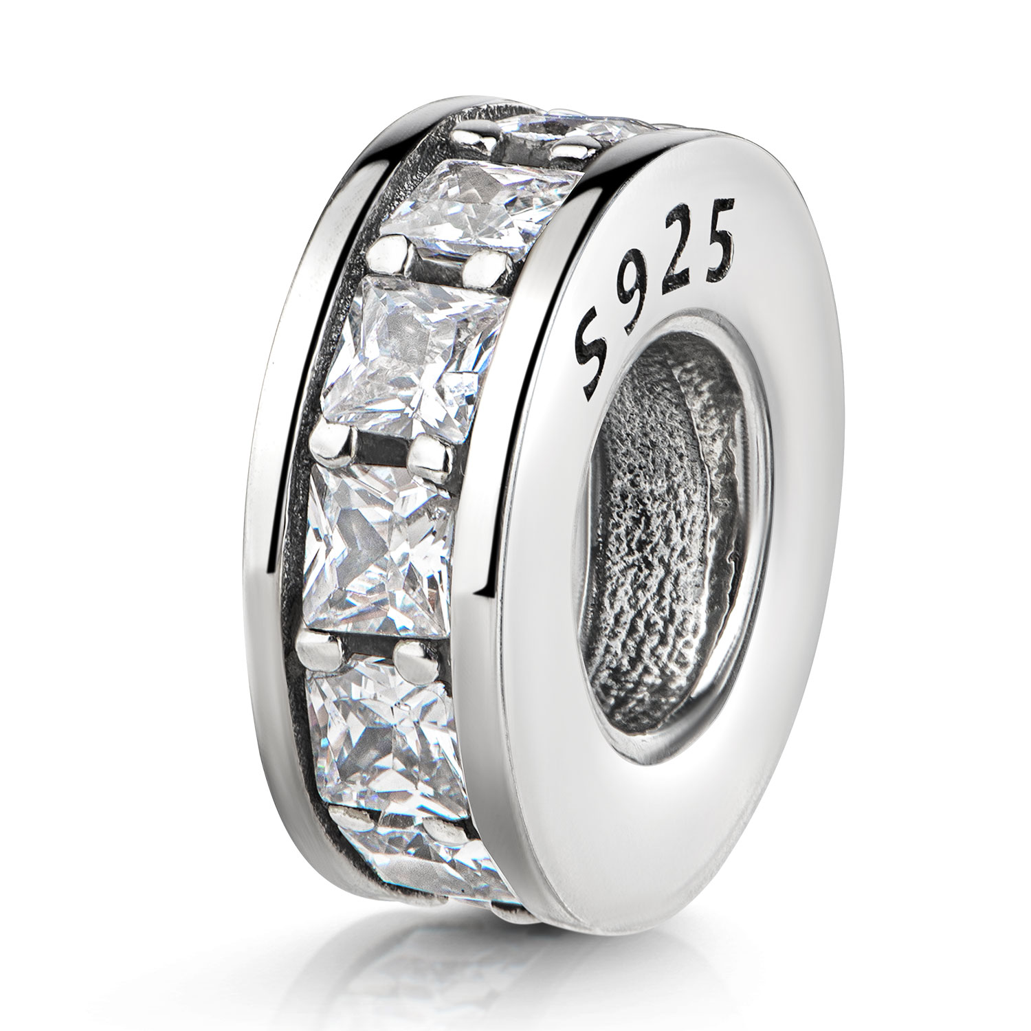 Zirkonia Bead Weiß 925 Silber Zwischenelement | Materia Schmuck