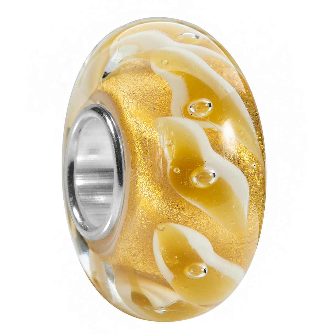 Murano Beads lila weiß Element 925 Silber Glas Beads weiß lila Collection 2013