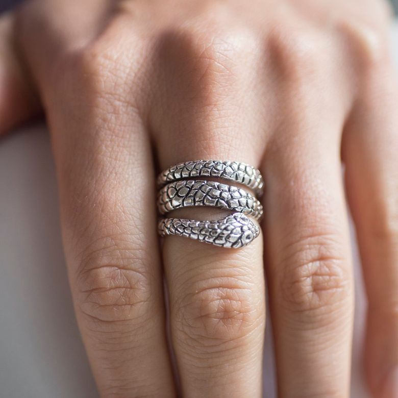 Schlangen Ring 925 Silber Mit Rotem Zirkonia - Damen Ring Für Verlobung & Geschenk