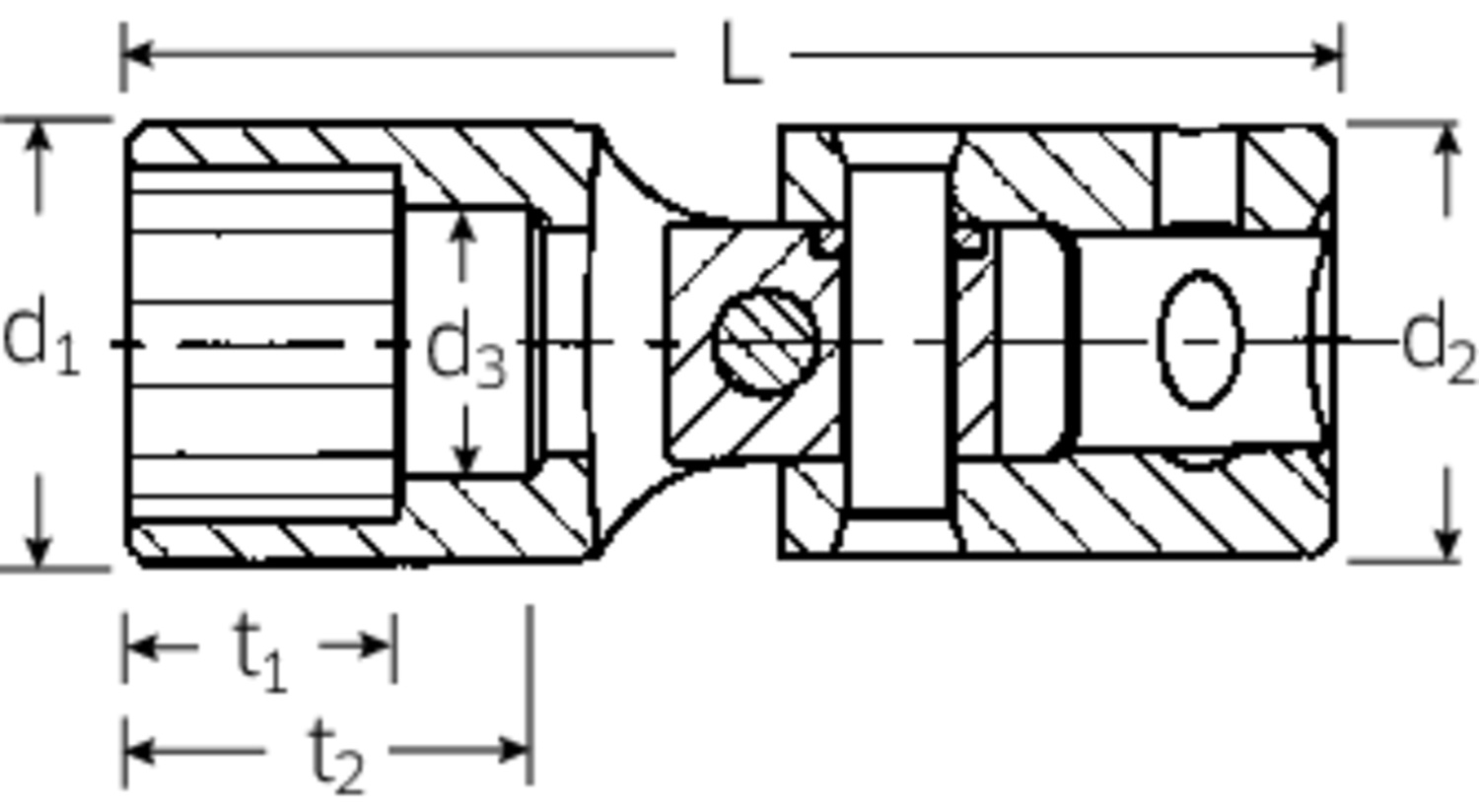 STAHLWILLE 402a ZOLL Gelenk-Steckschlüsseleinsatz Antrieb 6,3mm (1/4