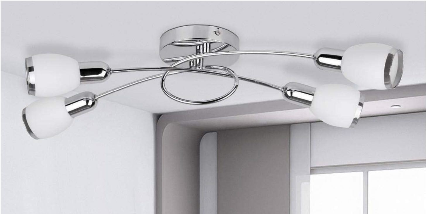 Rabalux Deckenleuchte Deckenlampe Glas Luxus Lampe chrom 6063 | eBay