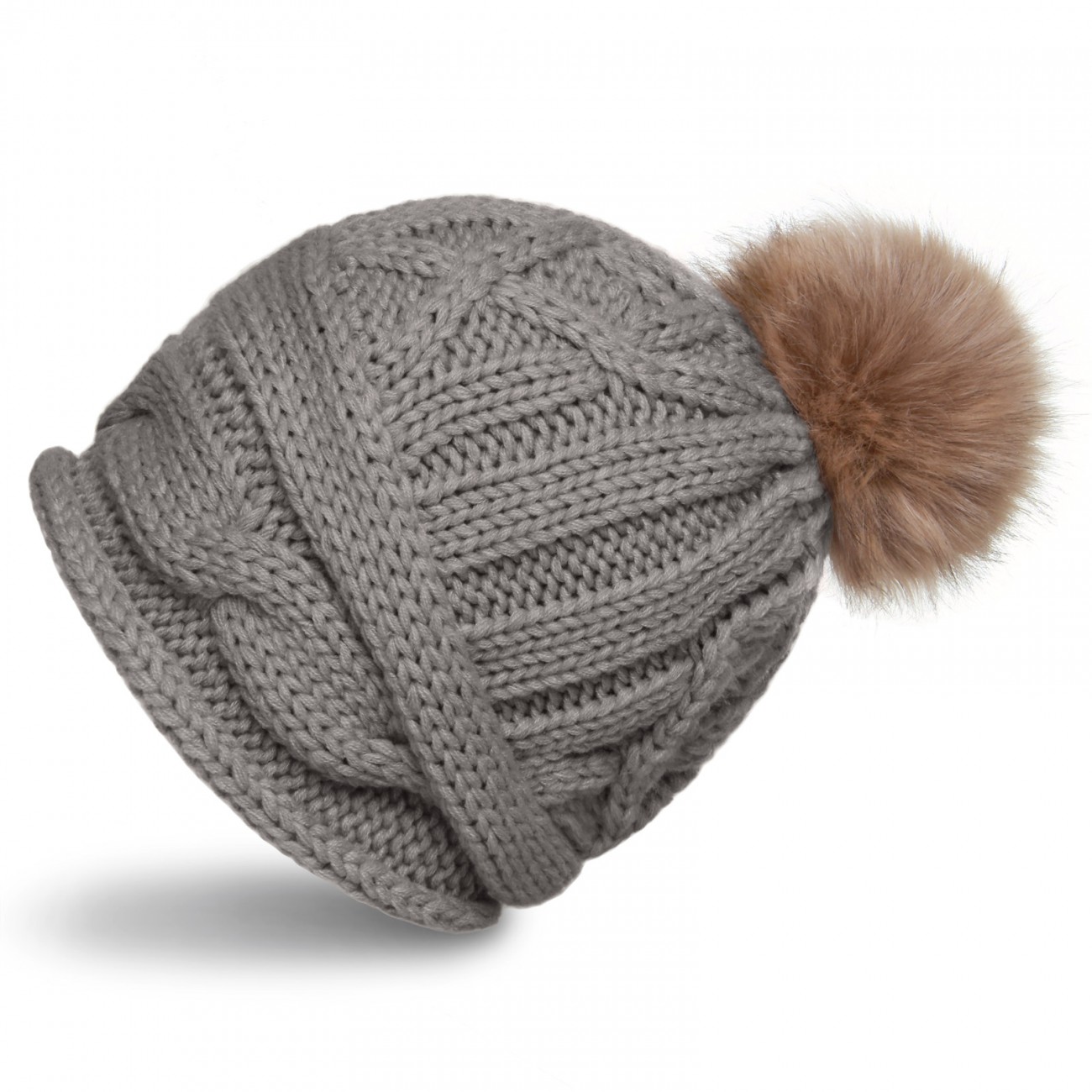 Mütze Beanie Slouch Strickmütze Zopfmuster Grobstrick viele Farben