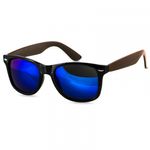 gloss black wood / blue mirrored