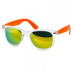 matt transparent orange / gold mirrored