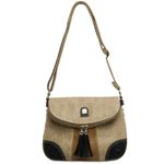 #15105 brown beige black shoulder bag