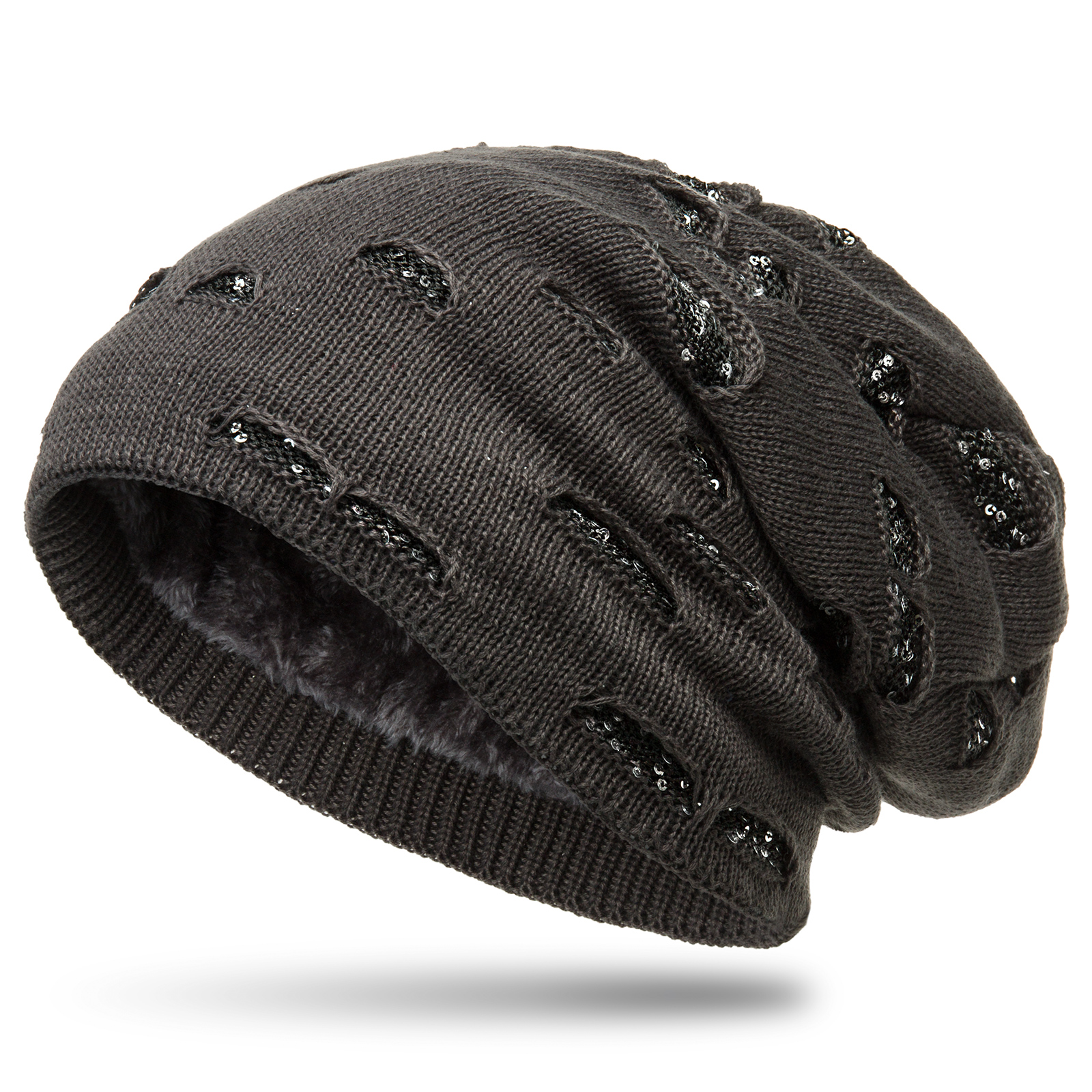 Caspar MU178 Unisex Feinstrick Beanie Wintermütze im Destroyed