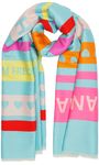 hellblau gelb pink