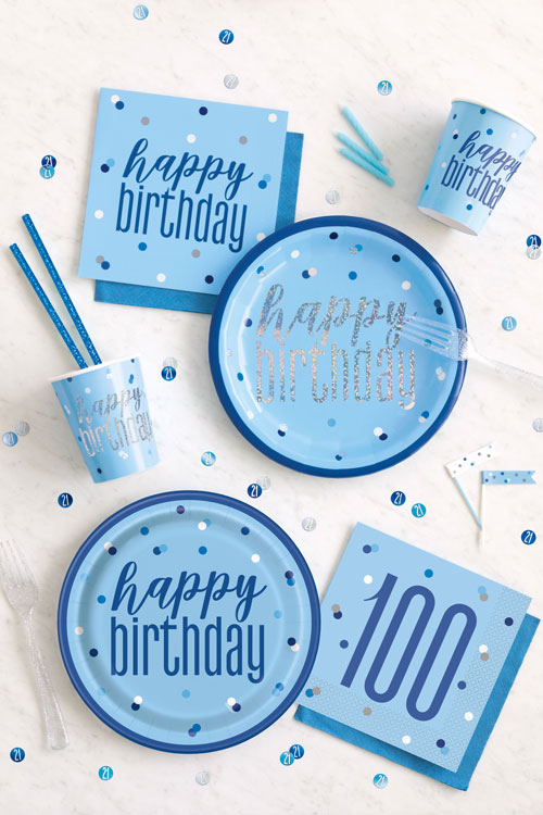 Birthday glitzer blau