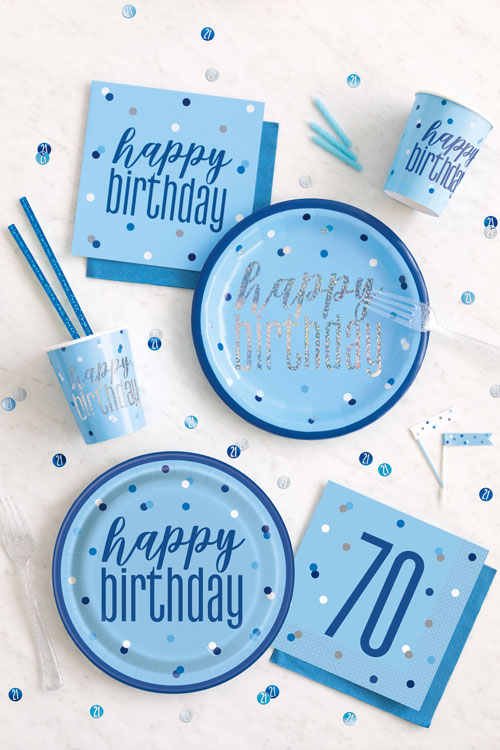 Birthday glitzer blau