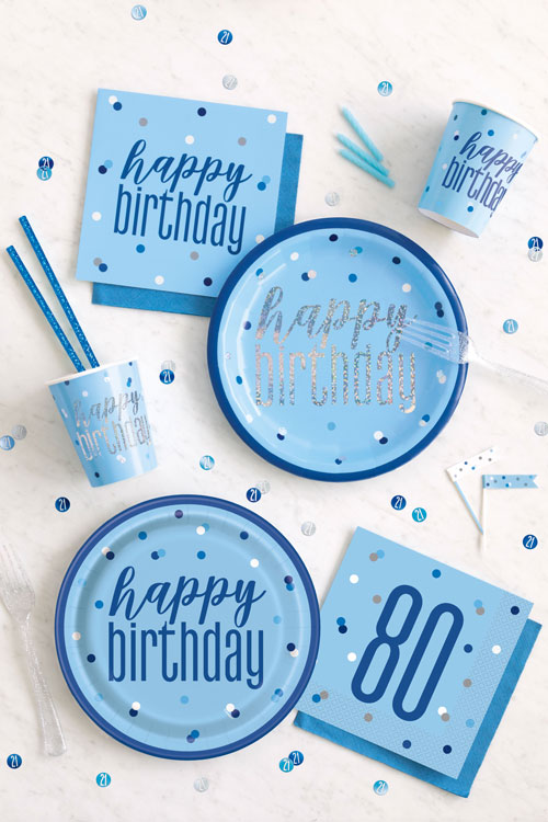 Birthday glitzer blau