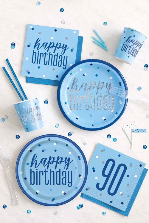 Birthday glitzer blau