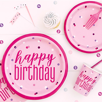 Birthday glitzer rosa