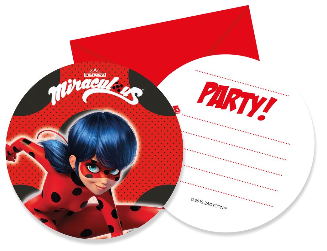 Miraculous Ladybug 6 Einladungskarten | playflip.de