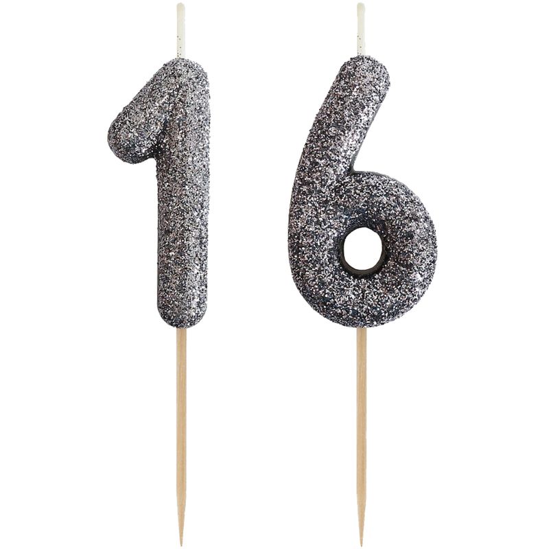 Folat Party Springbrunnen Schwarz Gold - Deko Mit Zahlenstickern Für Geburtstage