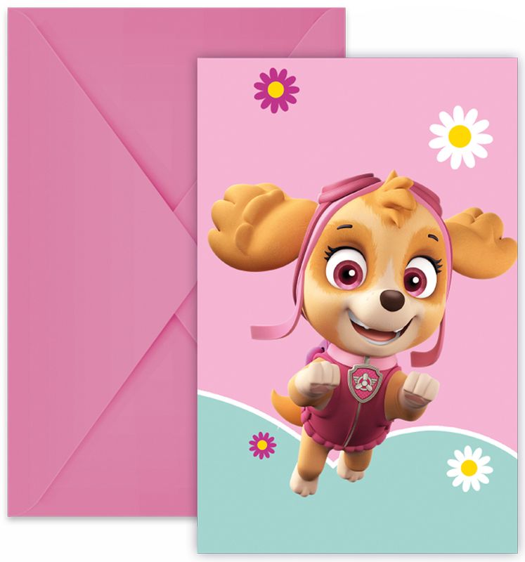 Paw Patrol Skye & Everest 6 Einladungskarten | playflip.de Paw Patrol Skye & Everest 6 Einladungskarten | playflip.de