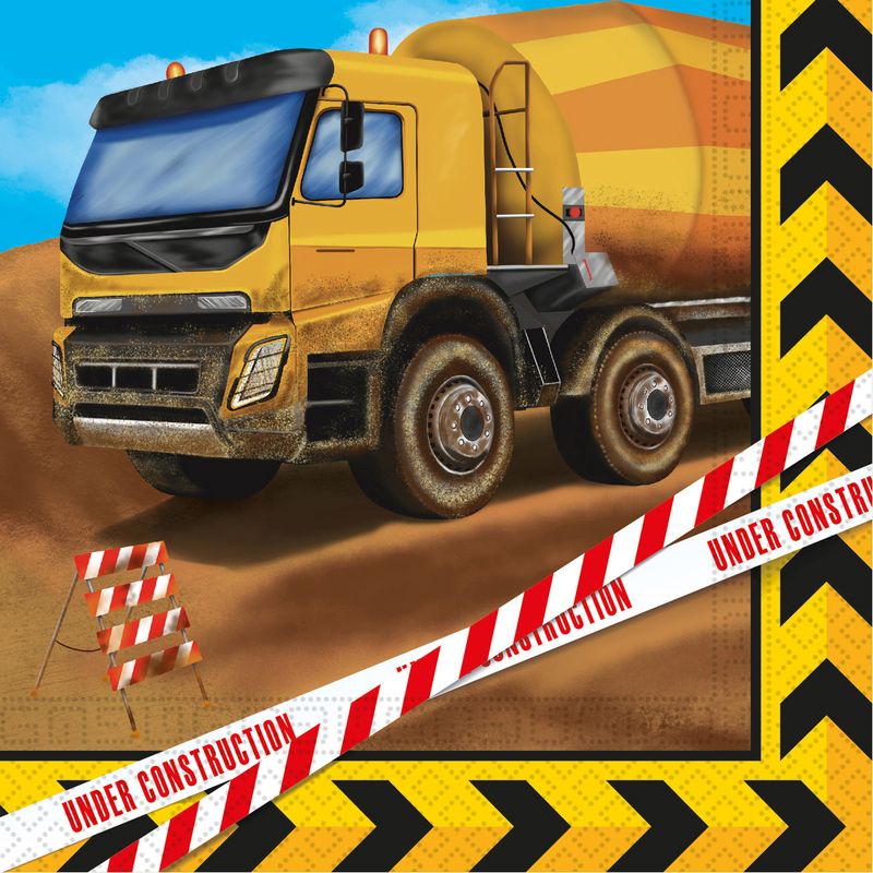 Baustelle Party Geschirr Set 68 Teile - Bagger Party Deko Für Kindergeburtstag Mit Papptellern & Bechern