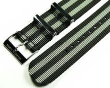 MARC & SONS Nato-Durchzugsband Farbe schwarz grau, 22 mm, T3 MARC & SONS Nato-Durchzugsband Farbe schwarz grau, 22 mm, T3