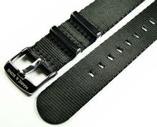 MARC & SONS Herringbone Nato-Durchzugsband schwarz 22 mm, T5 MARC & SONS Herringbone Nato-Durchzugsband schwarz 22 mm, T5