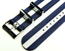MARC & SONS Nato-Durchzugsband Farbe blau weiß, 22 mm, T6 MARC & SONS Nato-Durchzugsband Farbe blau weiß, 22 mm, T6