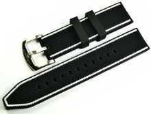 MARC & SONS Kautschukband schwarz weiss 22 mm Referenz K4 MARC & SONS Kautschukband schwarz weiss 22 mm Referenz K4