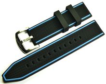 MARC & SONS Kautschukband schwarz blau 22 mm Referenz K6 MARC & SONS Kautschukband schwarz blau 22 mm Referenz K6