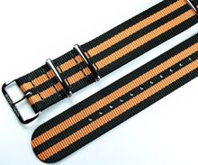 MARC & SONS Nato-Durchzugsband Farbe schwarz orange 22 mm, T10 MARC & SONS Nato-Durchzugsband Farbe schwarz orange 22 mm, T10