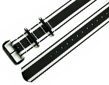 MARC & SONS Nato-Durchzugsband Farbe schwarz weiß, 22 mm, T12 MARC & SONS Nato-Durchzugsband Farbe schwarz weiß, 22 mm, T12