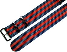 MARC & SONS Nato-Durchzugsband Farbe blau rot, 22 mm, T15 MARC & SONS Nato-Durchzugsband Farbe blau rot, 22 mm, T15